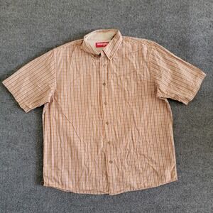 Wrangler‎ Plaid Button Down Men's Size L Western Country Rodeo Cowboy Stretch